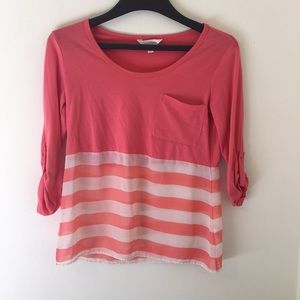 Striped long sleeve top